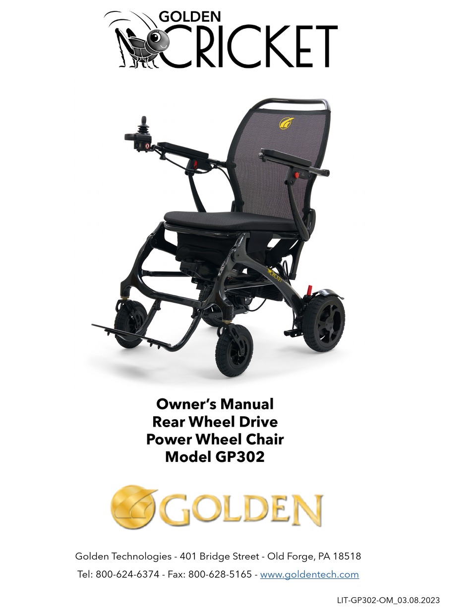 GOLDEN TECHNOLOGIES CRICKET GP302 OWNER'S MANUAL Pdf Download ManualsLib
