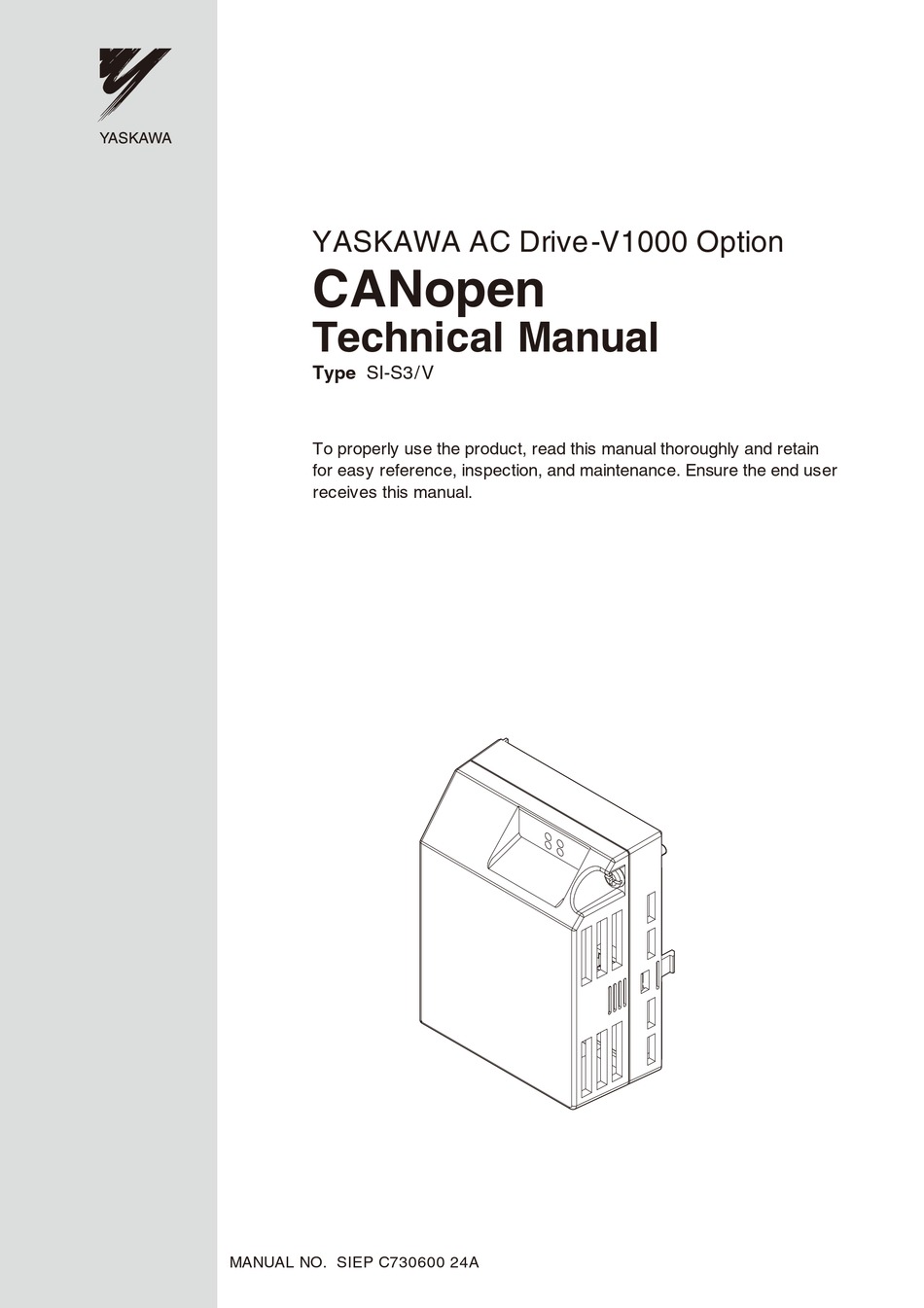 Yaskawa V1000 Si S3v Technical Manual Pdf Download Manualslib