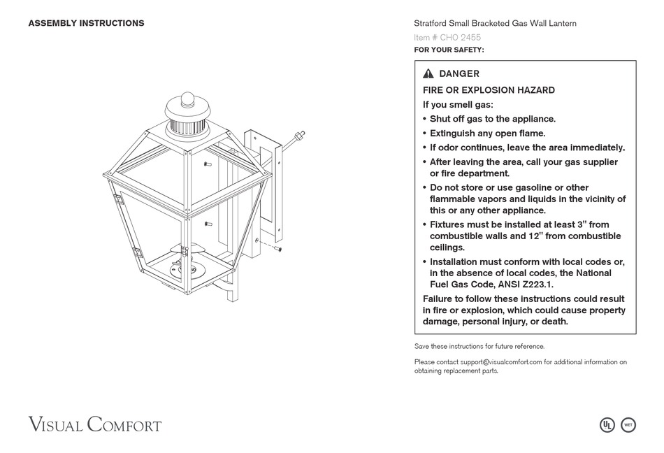 VISUAL COMFORT STRATFORD CHO 2455 ASSEMBLY INSTRUCTIONS Pdf Download
