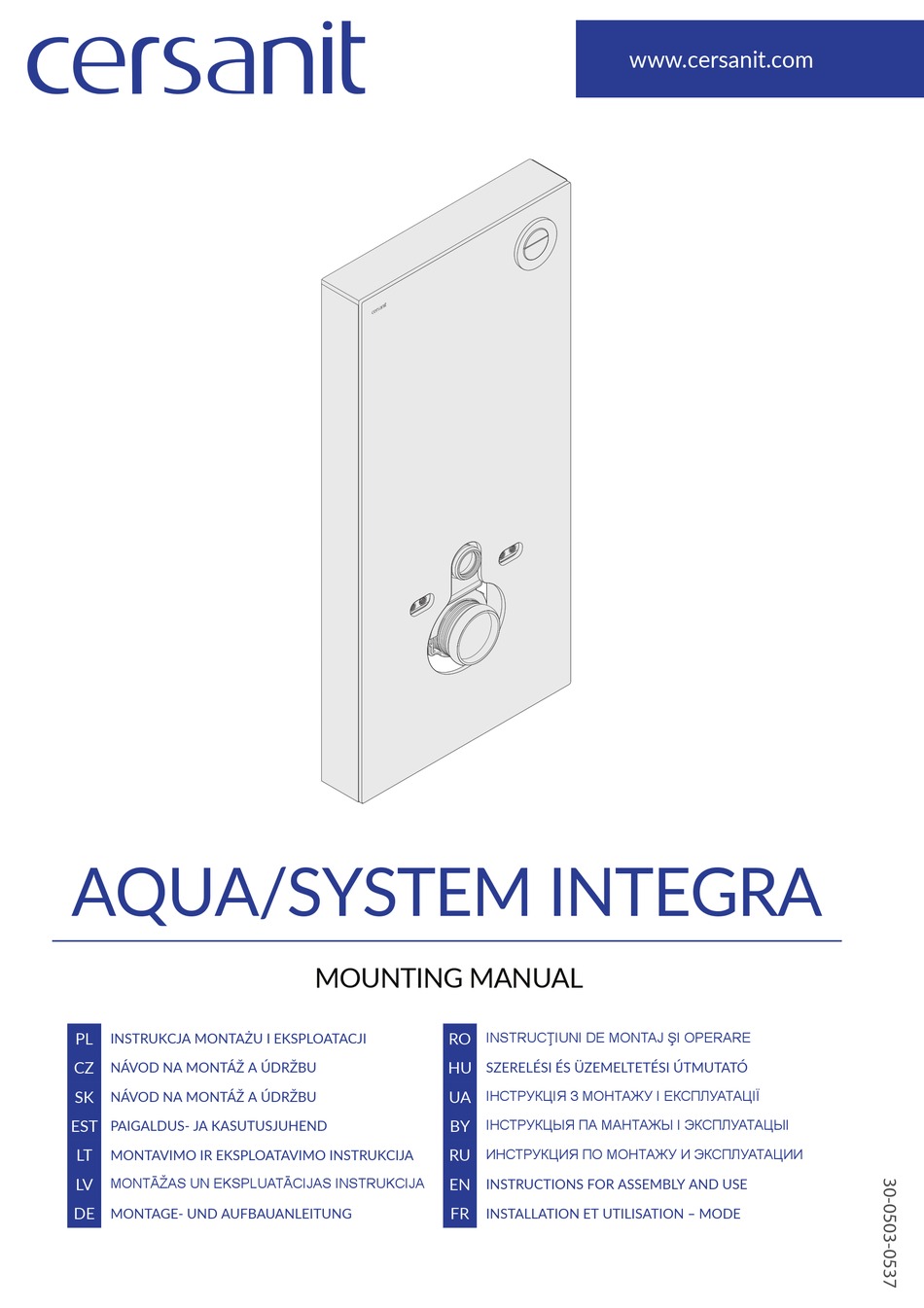 CERSANIT AQUA INTEGRA MOUNTING MANUAL Pdf Download | ManualsLib