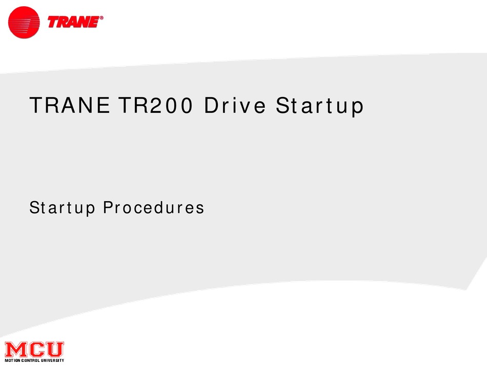 TRANE TR200 STARTUP PROCEDURE Pdf Download ManualsLib