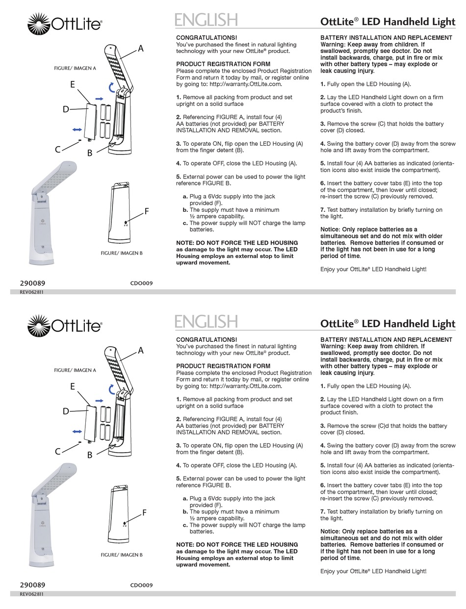 Ottlite Cdo009 Quick Start Manual Pdf Download 