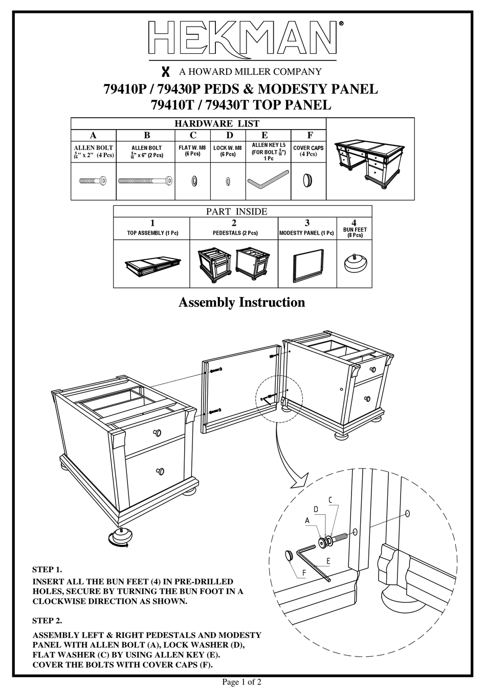 HOWARD MILLER HEKMAN 79410P ASSEMBLY INSTRUCTION Pdf Download ManualsLib
