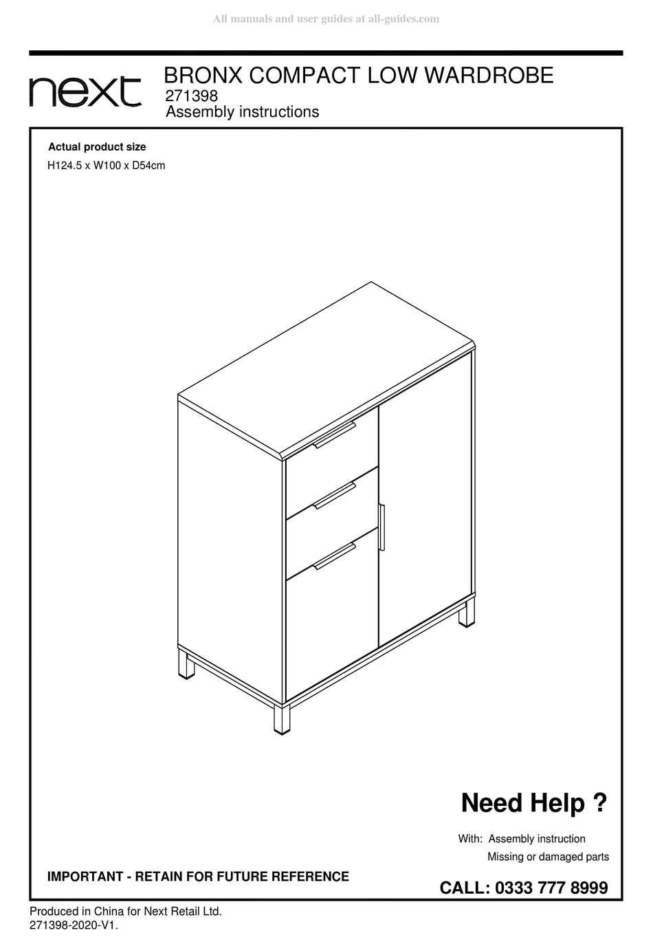 NEXT BRONX 271398 ASSEMBLY INSTRUCTIONS MANUAL Pdf Download ManualsLib