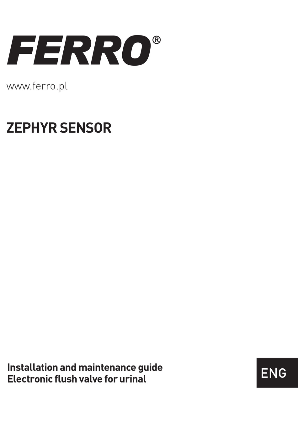 FERRO ZEPHYR SENSOR INSTALLATION AND MAINTENANCE MANUAL Pdf Download