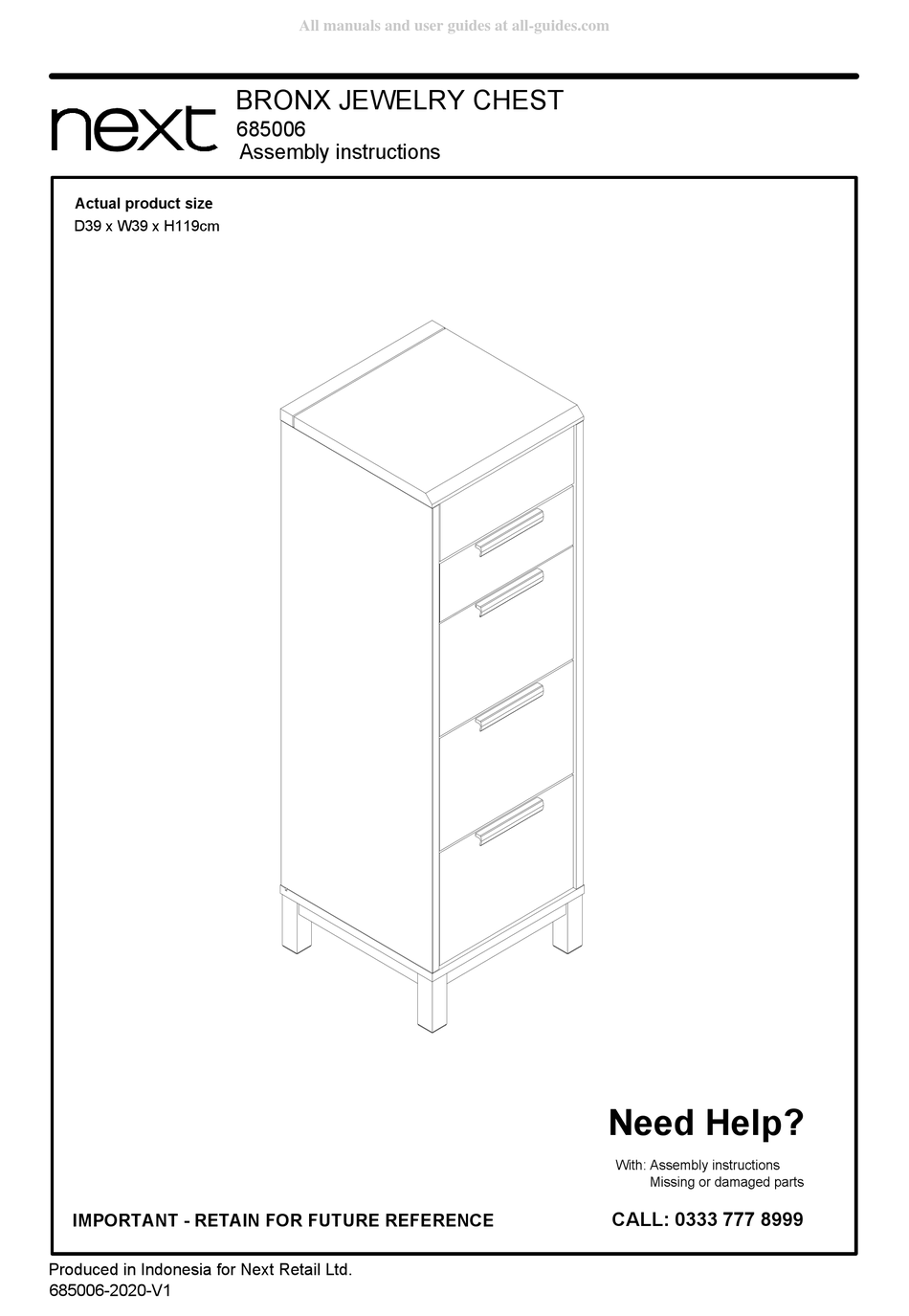 NEXT BRONX 685006 ASSEMBLY INSTRUCTIONS MANUAL Pdf Download ManualsLib