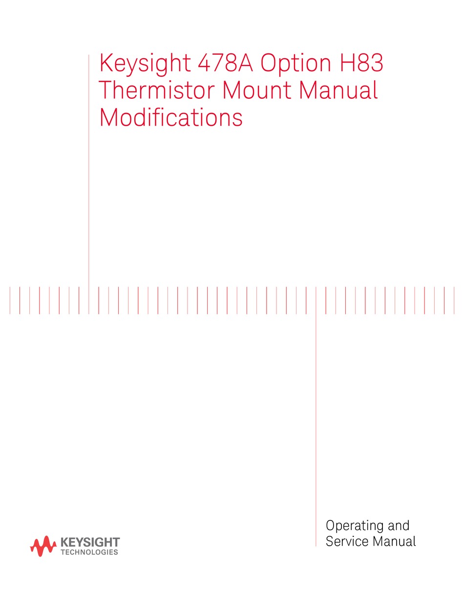 KEYSIGHT 478A OPERATING AND SERVICE MANUAL Pdf Download ManualsLib