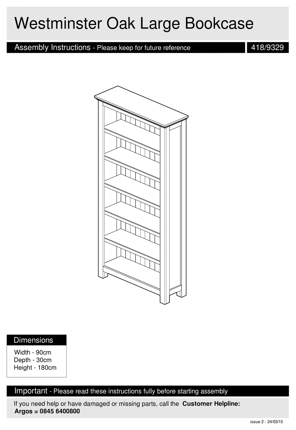 ARGOS 418/9329 ASSEMBLY INSTRUCTIONS Pdf Download ManualsLib