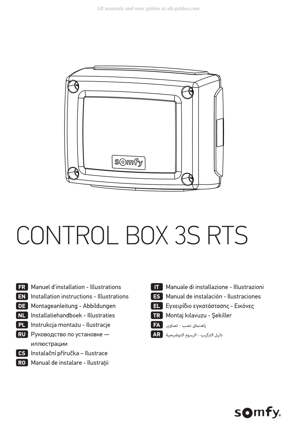 SOMFY CONTROL BOX 3S RTS INSTALLATION INSTRUCTIONS MANUAL Pdf Download ...