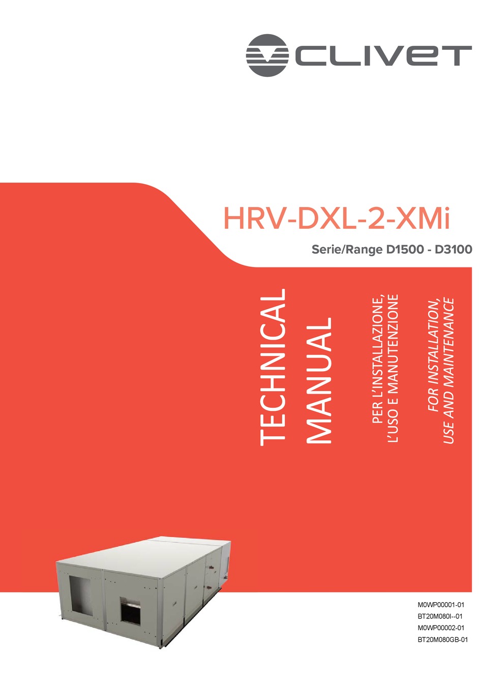 CLIVET HRVDXL2XMI D1500 TECHNICAL MANUAL Pdf Download ManualsLib