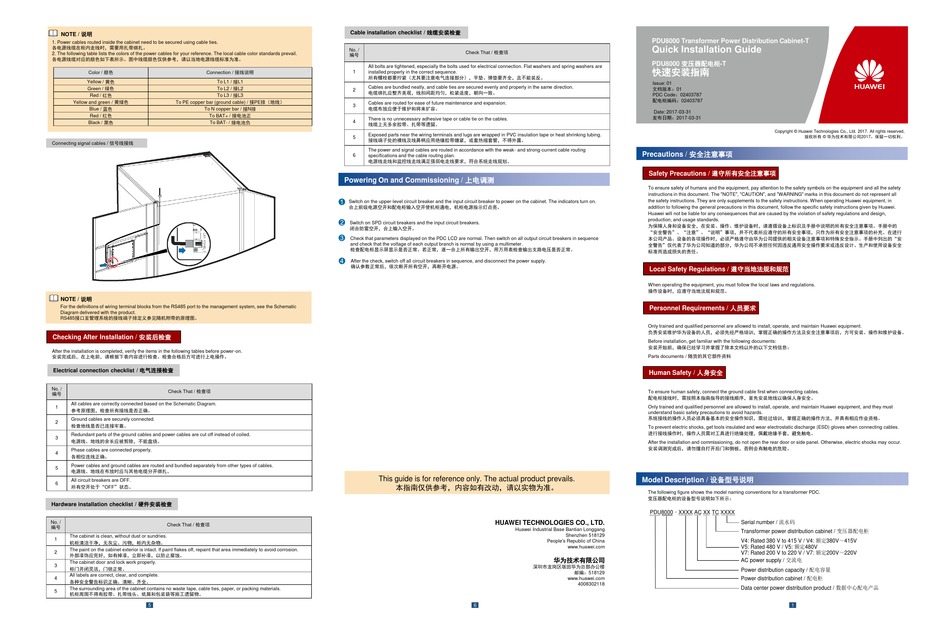 HUAWEI PDU8000 QUICK INSTALLATION MANUAL Pdf Download ManualsLib