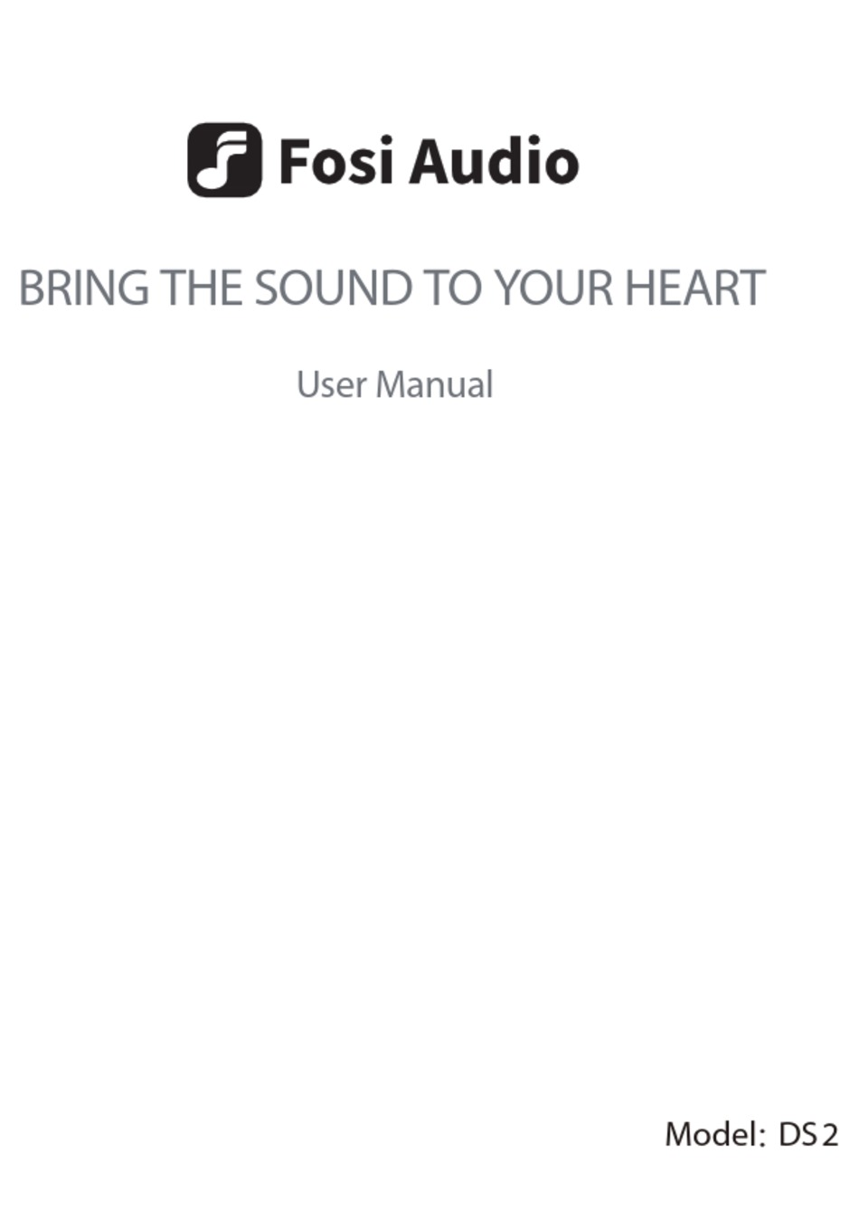 FOSI AUDIO DS2 USER MANUAL Pdf Download ManualsLib