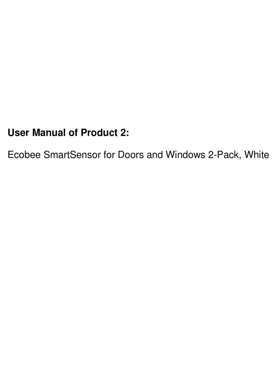 ecobee-smartsensor-ebdwc01-user-manual-pdf-download-manualslib