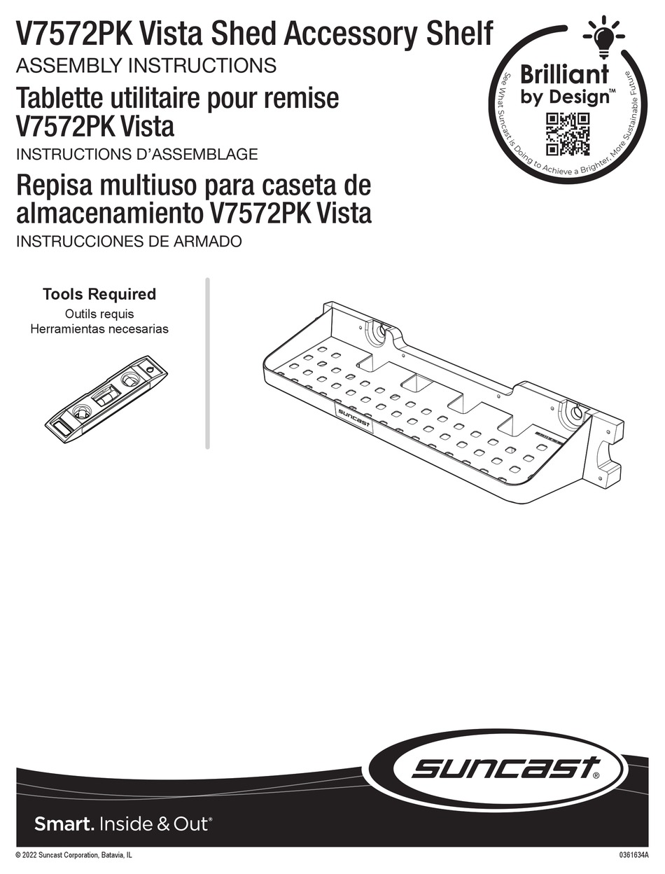 SUNCAST VISTA V7572PK ASSEMBLY INSTRUCTIONS MANUAL Pdf Download