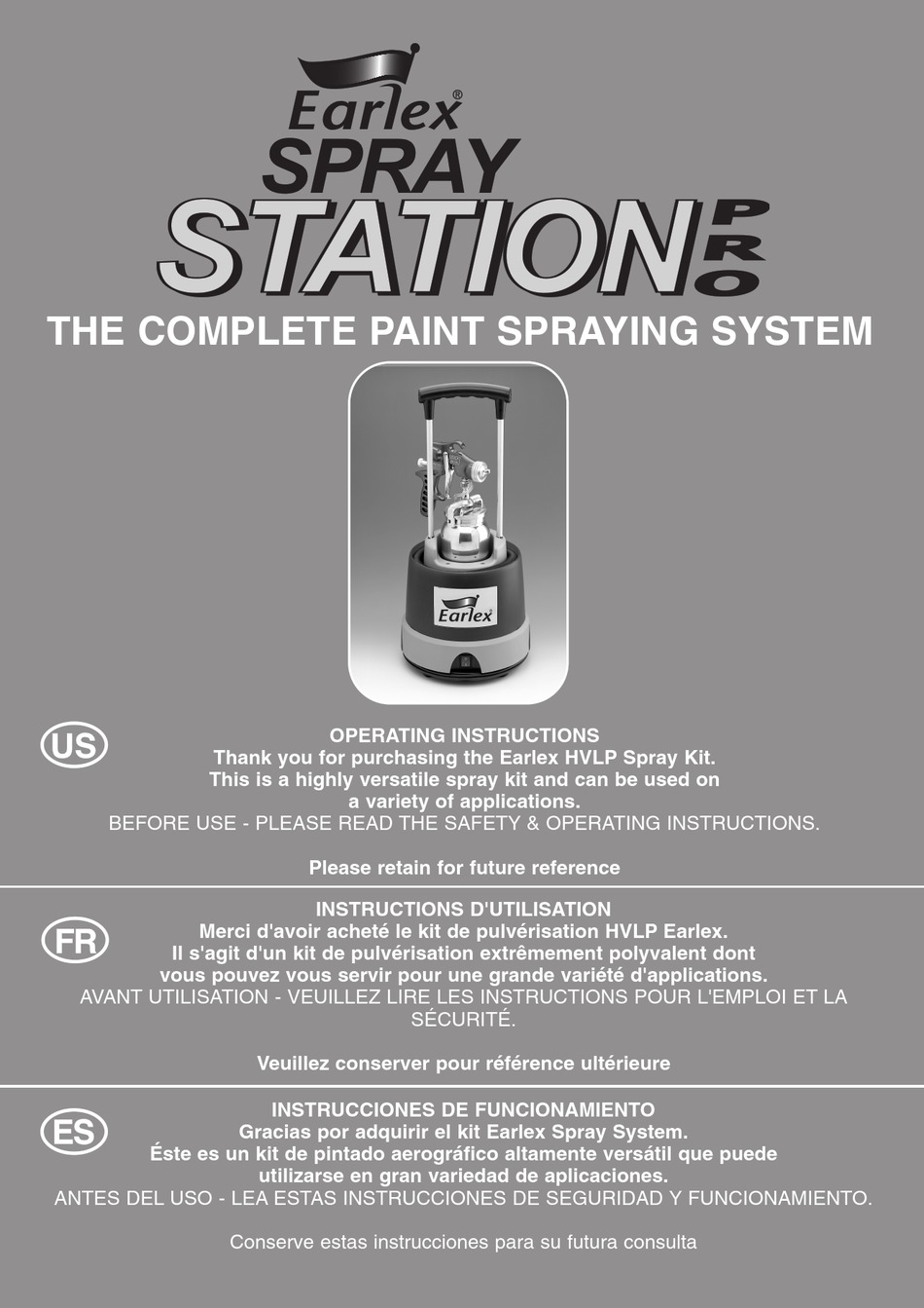 EARLEX SPRAY STATION PRO OPERATING INSTRUCTIONS MANUAL Pdf Download ManualsLib