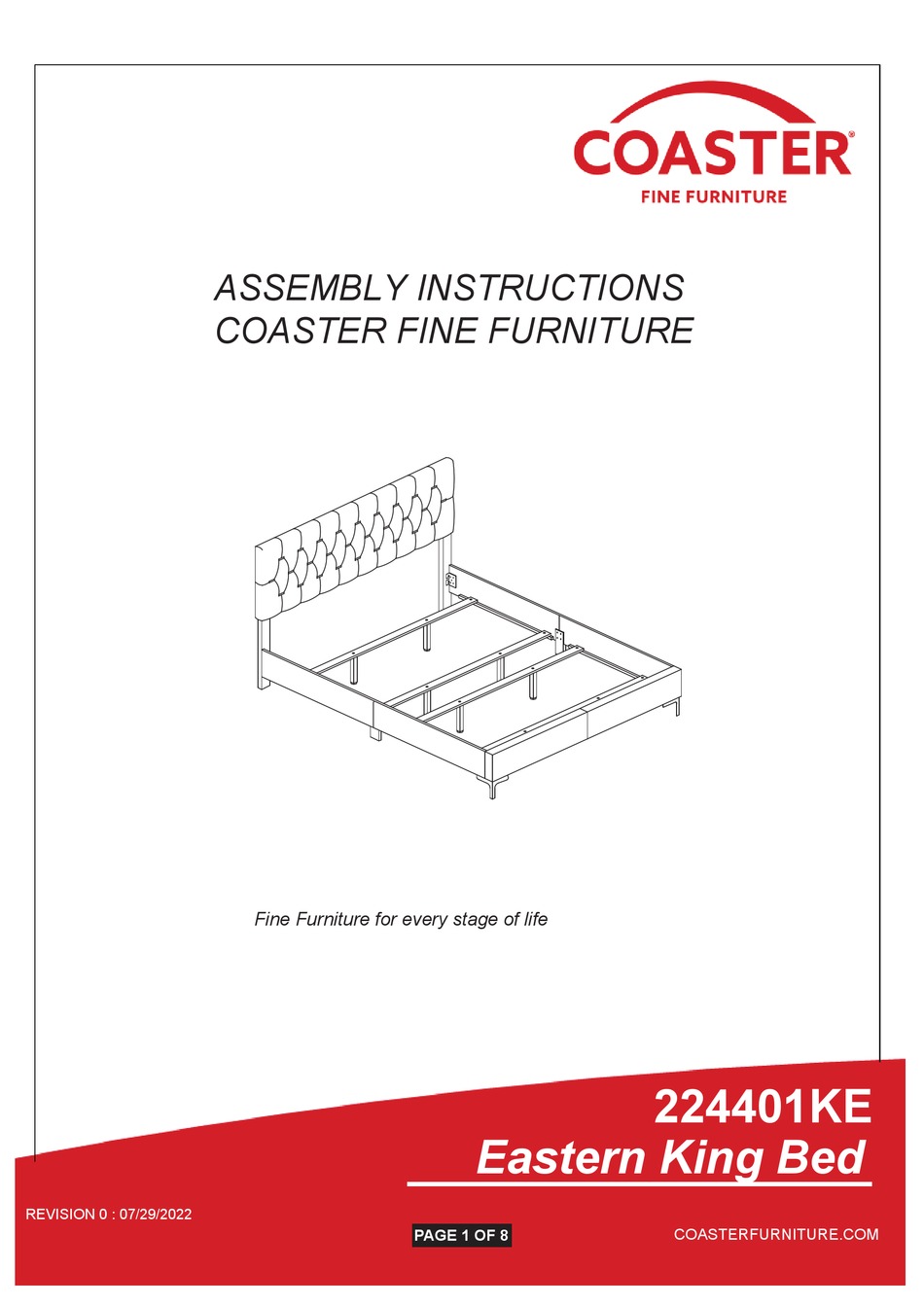 COASTER 224401KE ASSEMBLY INSTRUCTIONS MANUAL Pdf Download ManualsLib