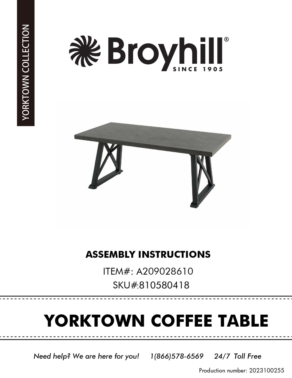BROYHILL YORKTOWN A209028610 ASSEMBLY INSTRUCTIONS MANUAL Pdf Download ...