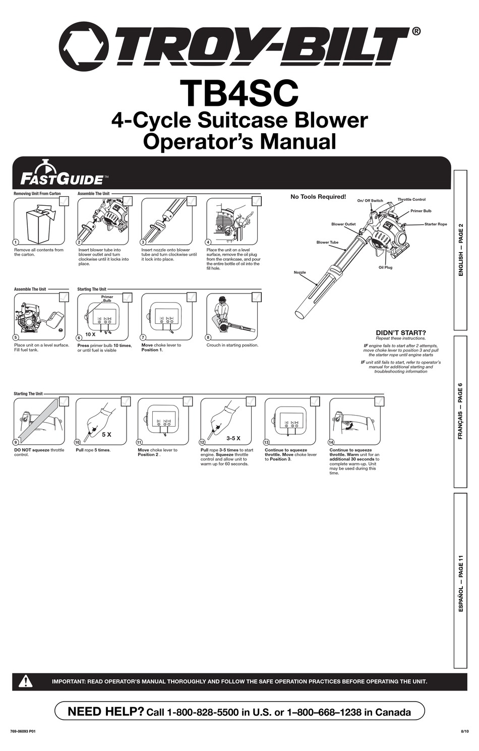 TROY-BILT TB4SC OWNER'S MANUAL Pdf Download | ManualsLib