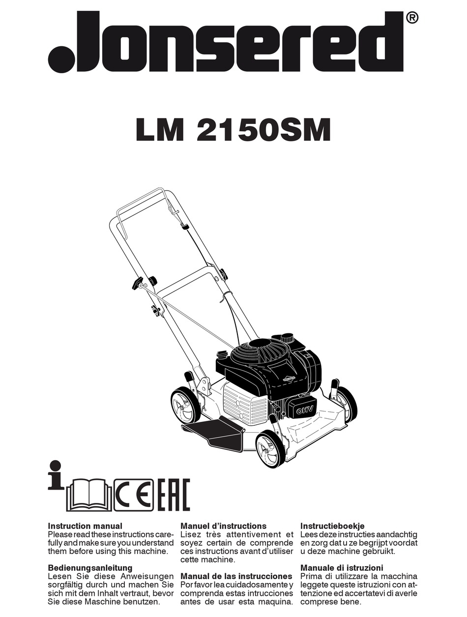 JONSERED LM 2150SM INSTRUCTION MANUAL Pdf Download ManualsLib