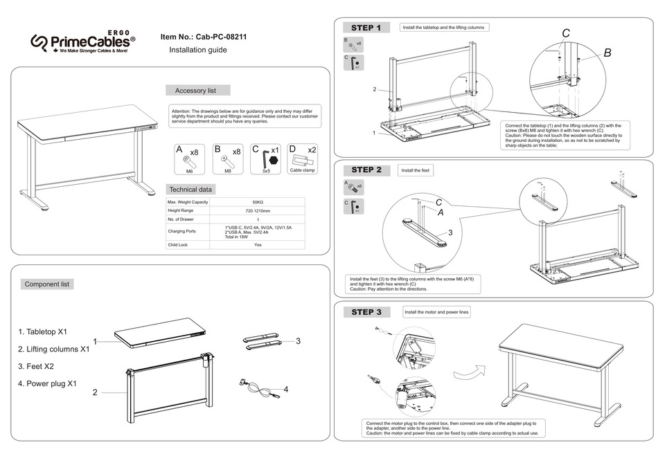 ERGO PRIMECABLES CAB-PC-08211 INSTALLATION MANUAL Pdf Download | ManualsLib