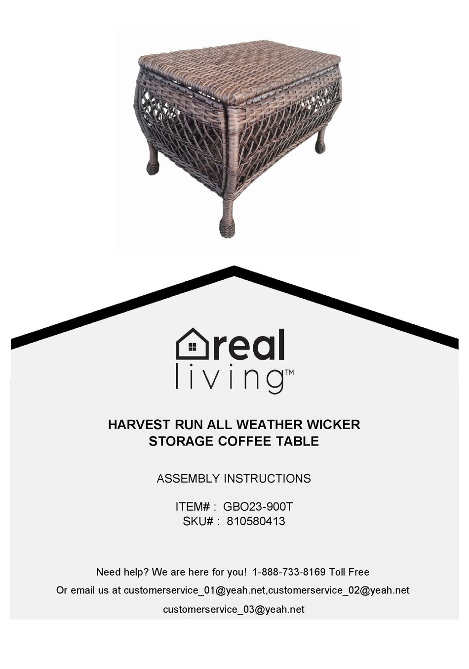 REAL LIVING GBO23900T ASSEMBLY INSTRUCTIONS MANUAL Pdf Download