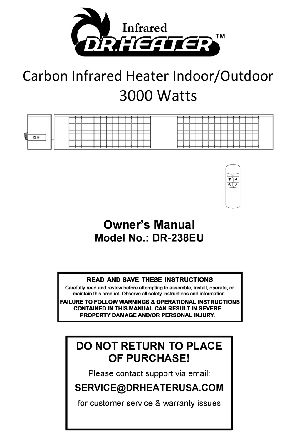 DR. HEATER DR238EU OWNER