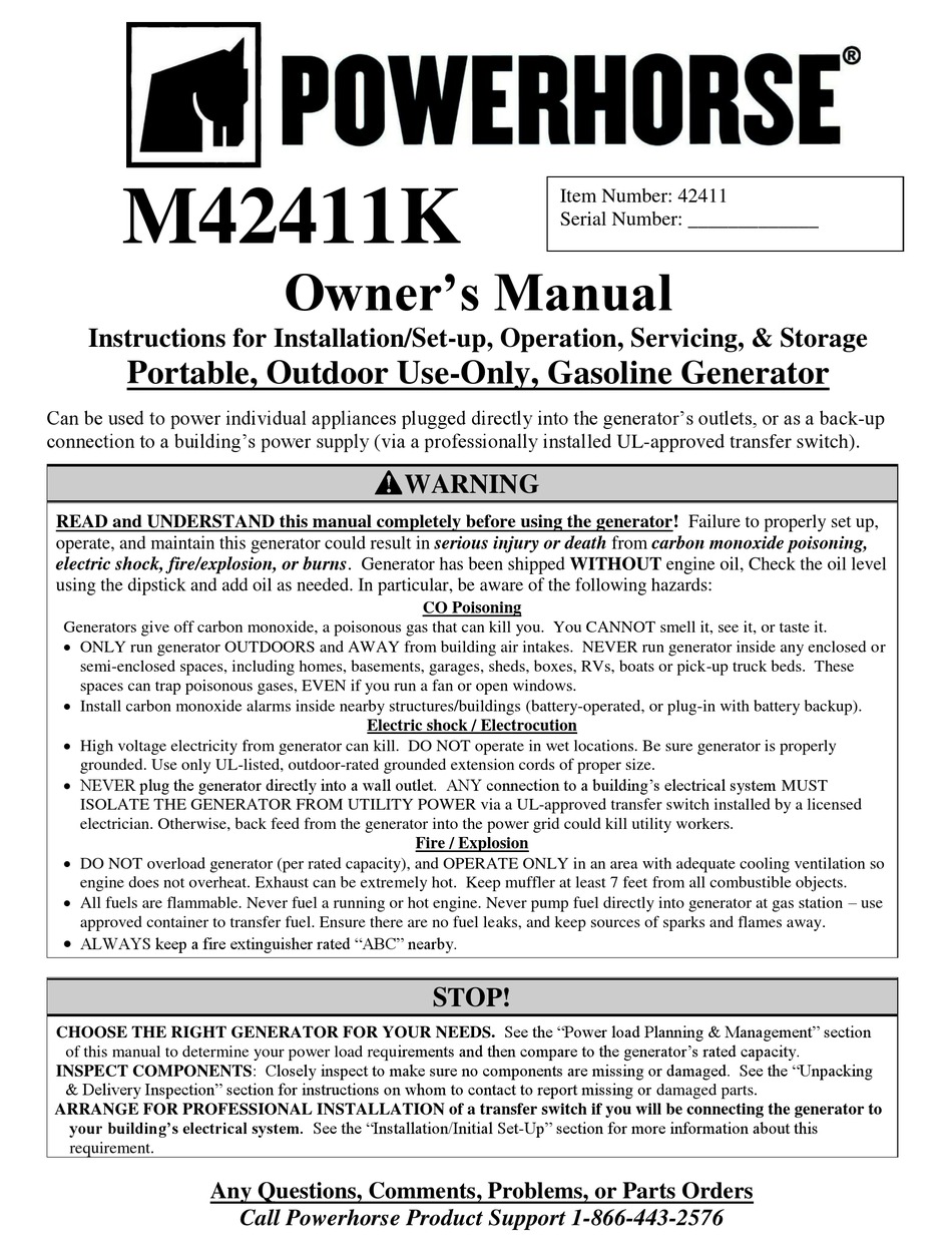 powerhorse-m42411k-owner-s-manual-pdf-download-manualslib