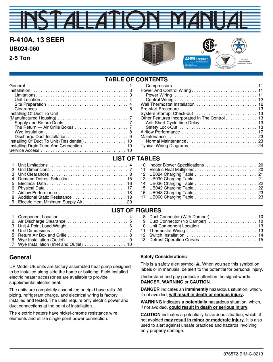 YORK UB0 SERIES INSTALLATION MANUAL Pdf Download | ManualsLib