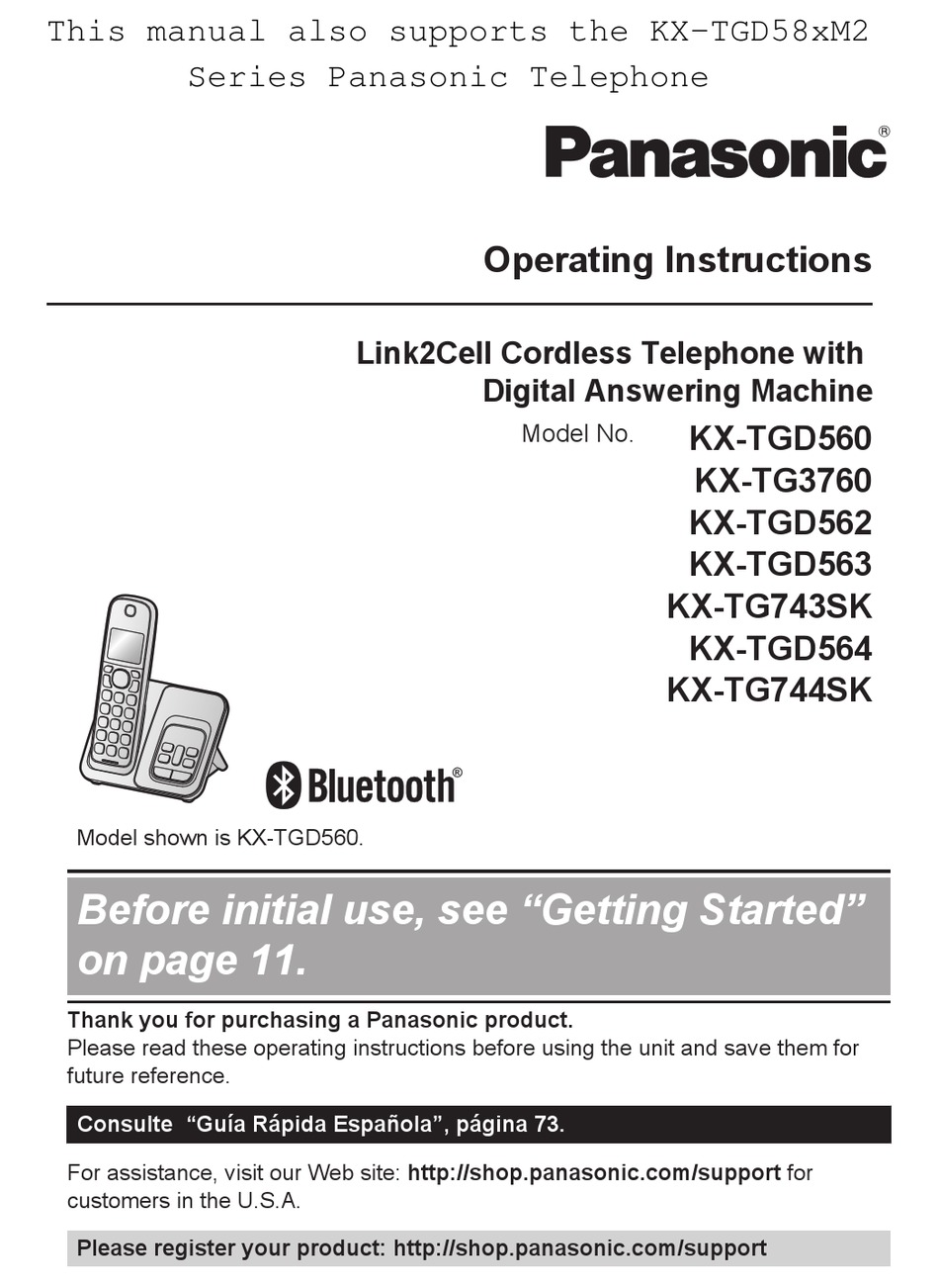 PANASONIC KX-TGD58 M2 SERIES OPERATING INSTRUCTIONS MANUAL Pdf Download ...