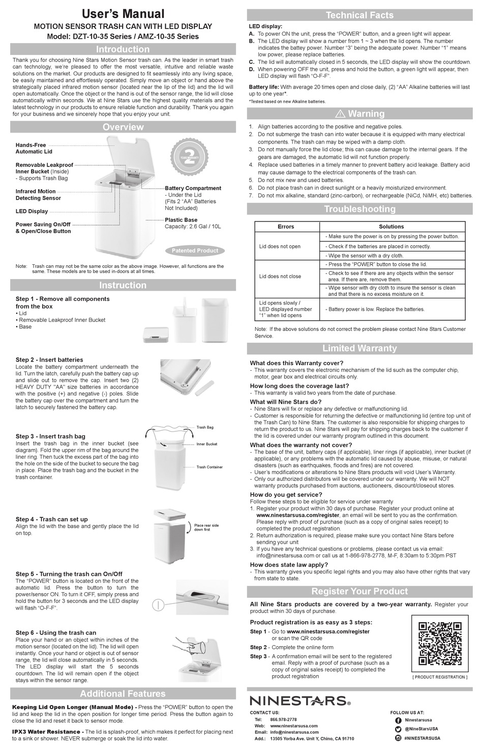 NINESTARS AMZ1035 SERIES USER MANUAL Pdf Download ManualsLib
