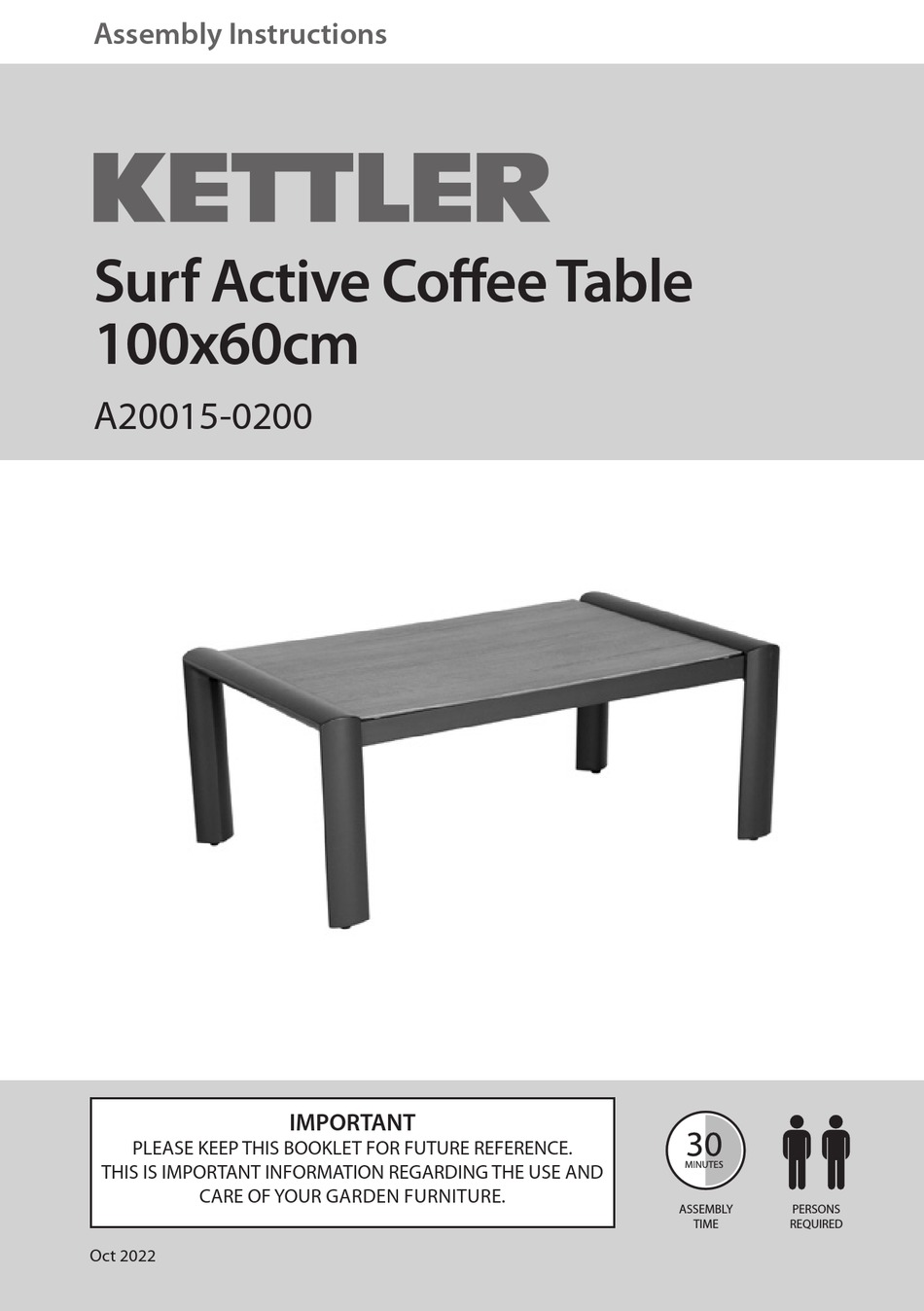 KETTLER A200150200 ASSEMBLY INSTRUCTIONS MANUAL Pdf Download ManualsLib