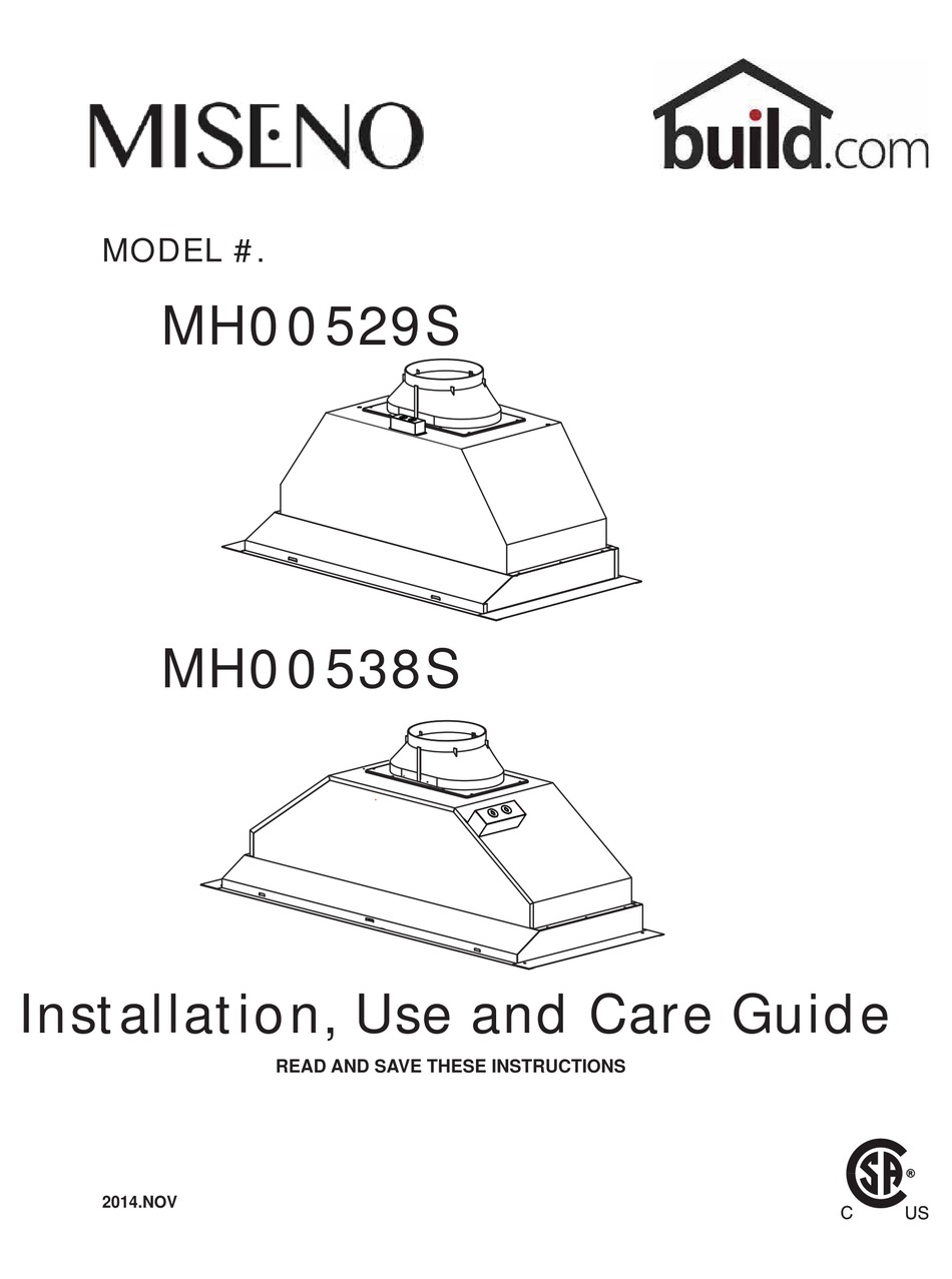 BUILD MISENO MH00529S INSTALLATION, USE AND CARE MANUAL Pdf Download