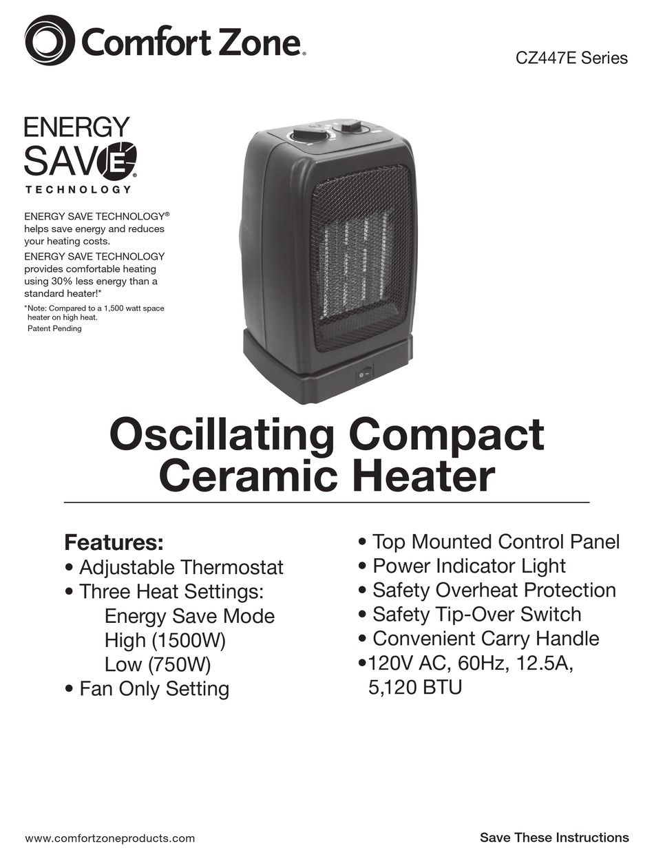 COMFORT ZONE CZ447E SERIES QUICK START MANUAL Pdf Download ManualsLib