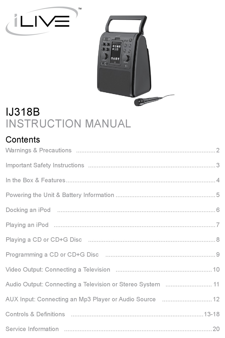 Ilive Ij318b Instruction Manual Pdf Download Manualslib