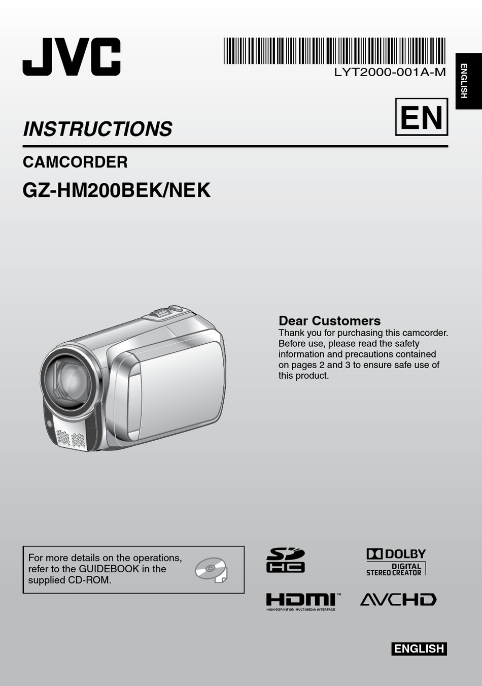 JVC GZHM200BEK INSTRUCTIONS MANUAL Pdf Download ManualsLib