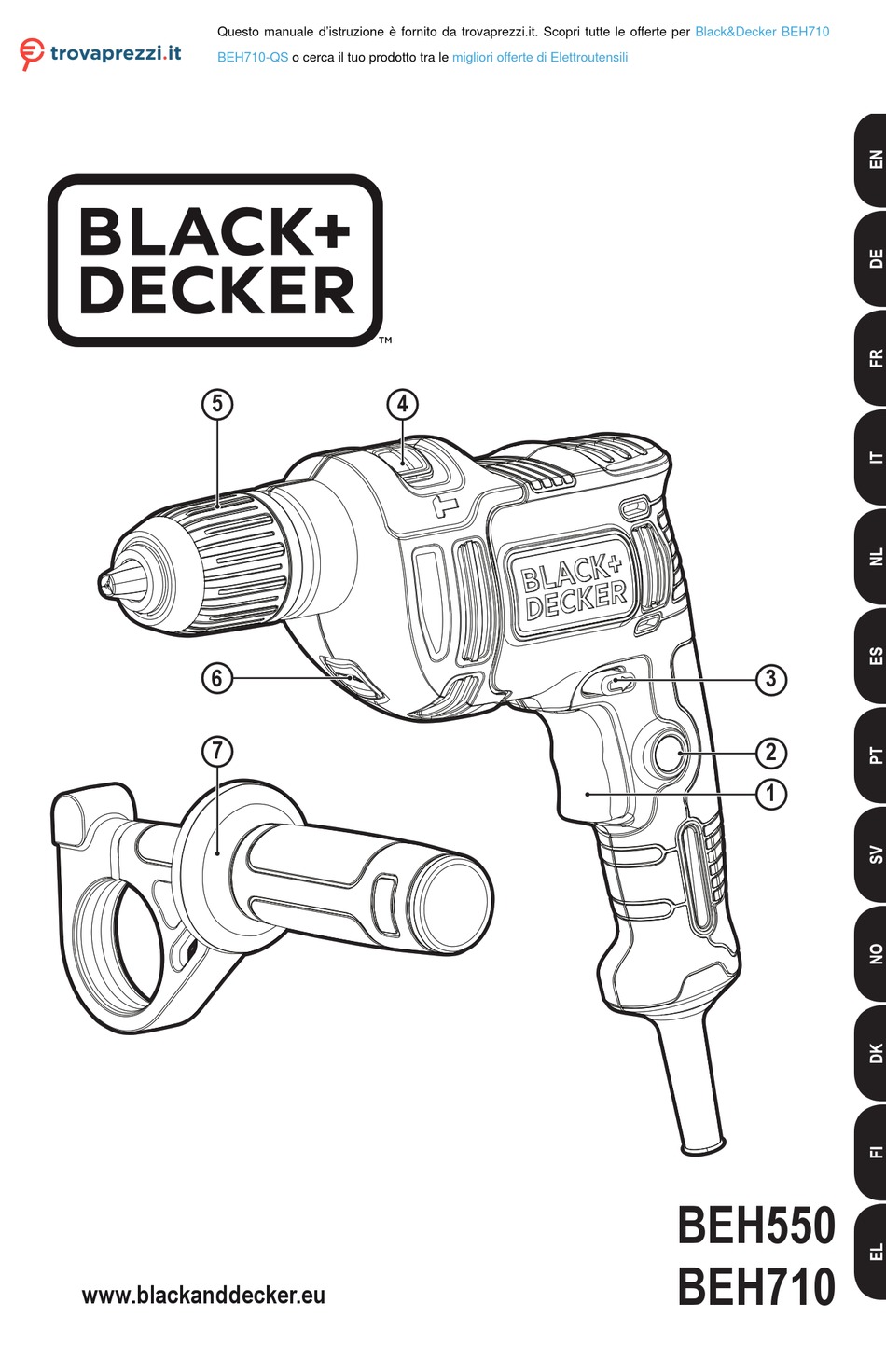 BLACK DECKER BEH710 QS ORIGINAL INSTRUCTIONS MANUAL Pdf Download