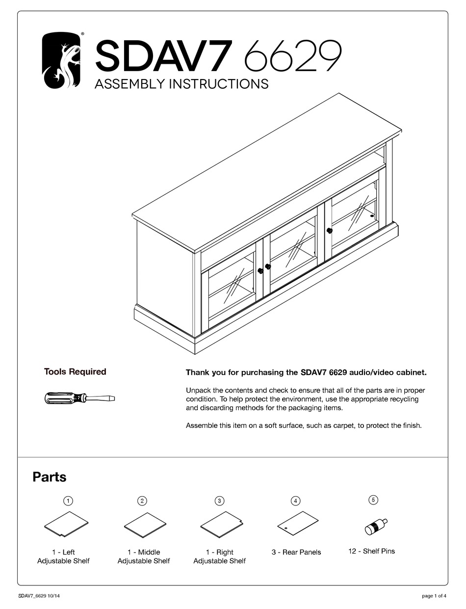 SALAMANDER DESIGNS SDAV7 6629 ASSEMBLY INSTRUCTIONS Pdf Download ...