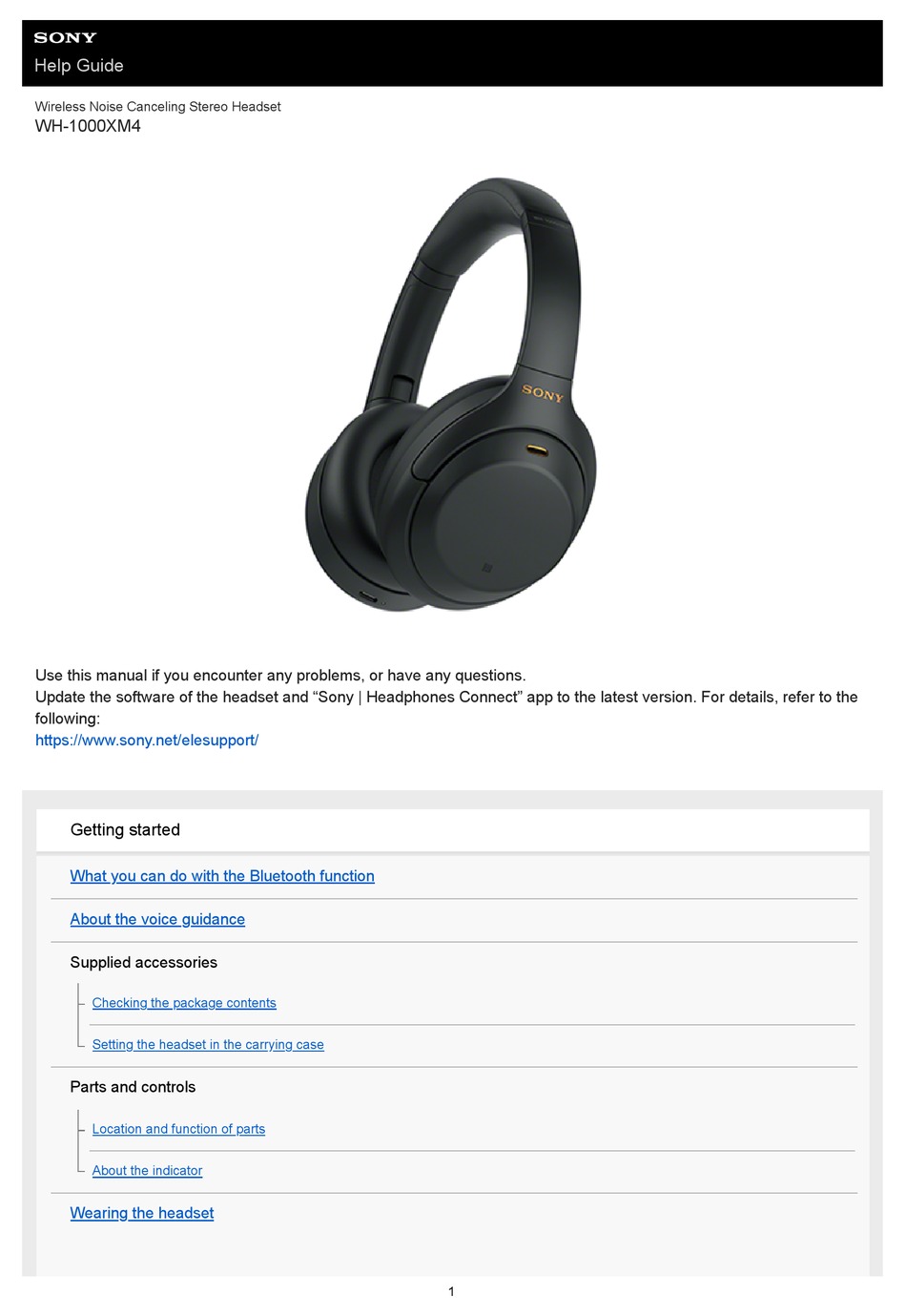SONY WH1000XM4/SMIN HELP MANUAL Pdf Download ManualsLib