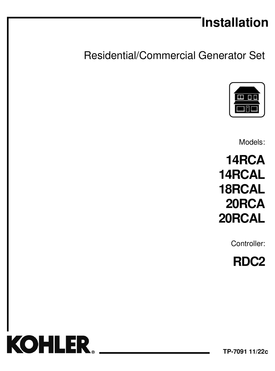 KOHLER 14RCAL INSTALLATION MANUAL Pdf Download ManualsLib
