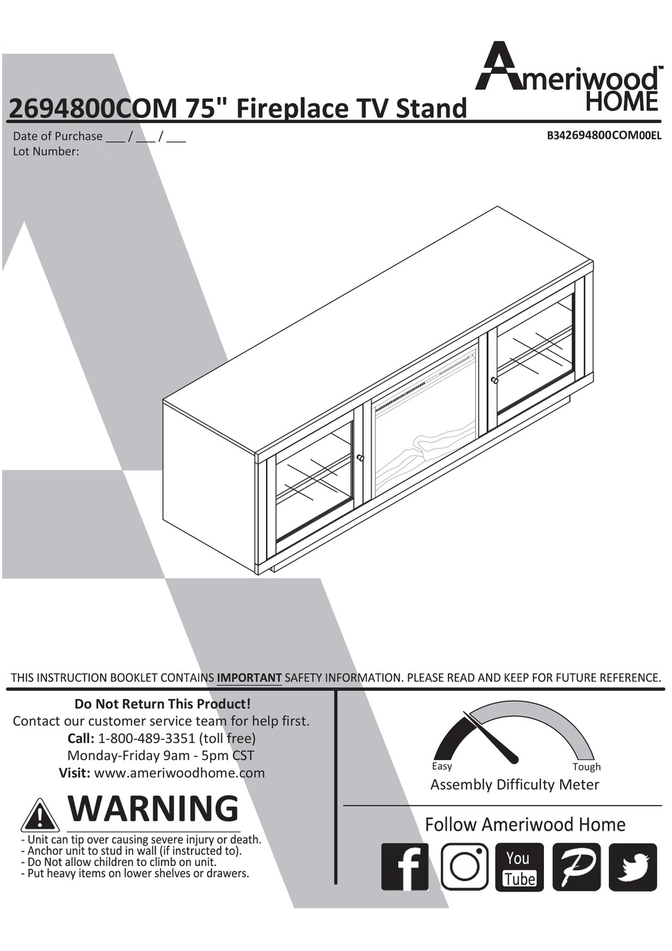 AMERIWOOD HOME INSTRUCTION BOOKLET Pdf Download ManualsLib