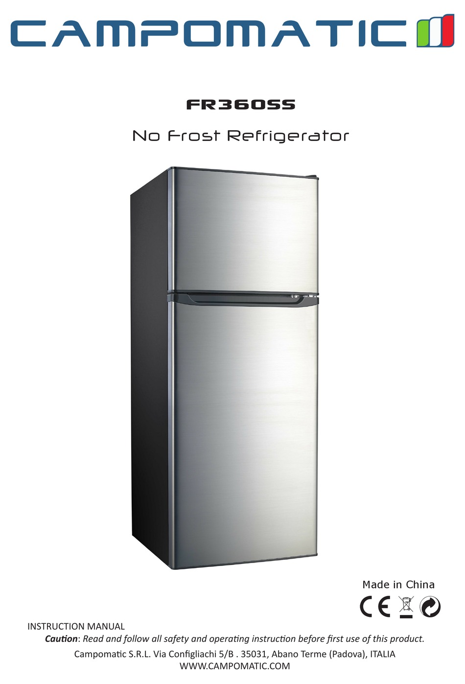 CAMPOMATIC FR360SS INSTRUCTION MANUAL Pdf Download ManualsLib