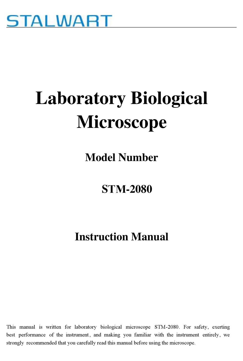 STALWART STM-2080 INSTRUCTION MANUAL Pdf Download | ManualsLib