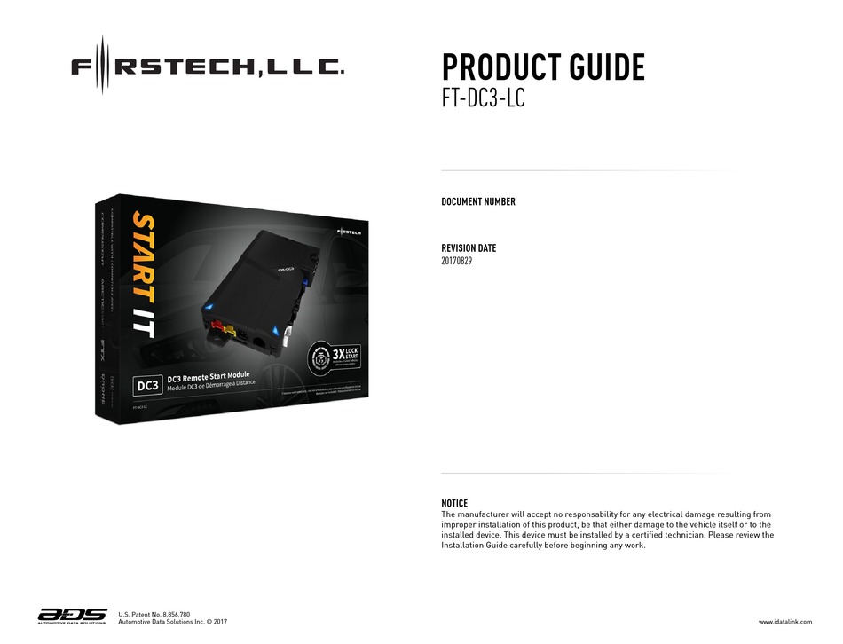 ADS FIRSTECH FTDC3LC PRODUCT MANUAL Pdf Download ManualsLib