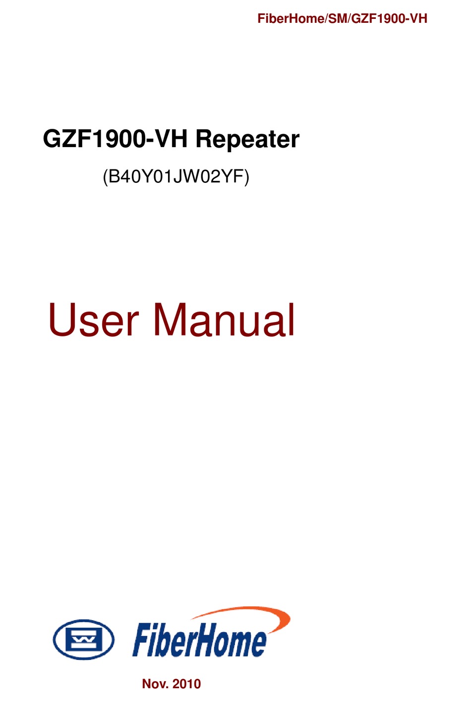 FIBERHOME GZF1900VH USER MANUAL Pdf Download ManualsLib