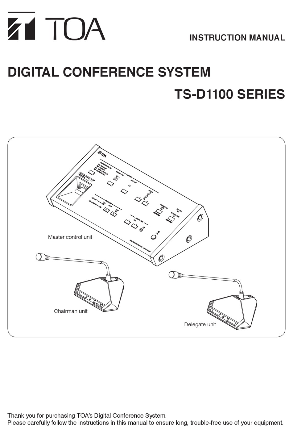 TOA TS-D1100 SERIES INSTRUCTION MANUAL Pdf Download | ManualsLib