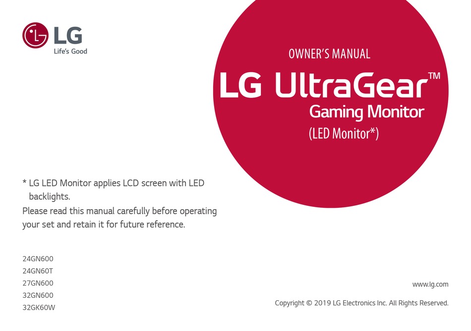 LG ULTRAGEAR 24GN60T-B OWNER'S MANUAL Pdf Download | ManualsLib