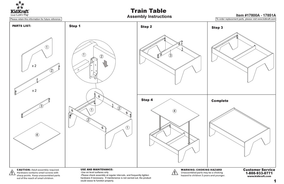 KIDKRAFT 17800A ASSEMBLY INSTRUCTIONS Pdf Download ManualsLib