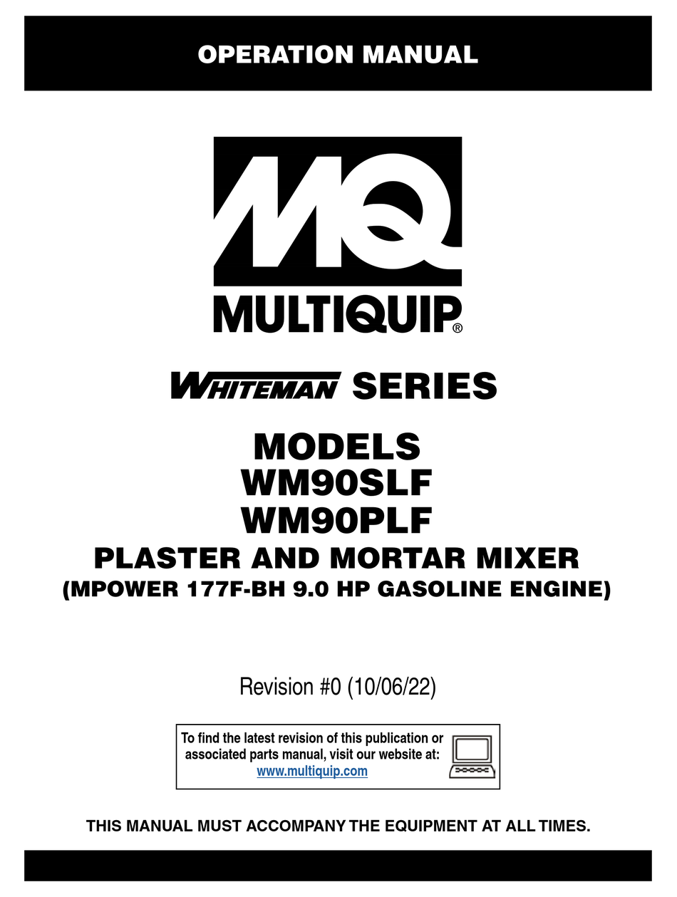 MULTIQUIP WHITEMAN WM90SLF OPERATOR'S MANUAL Pdf Download ManualsLib