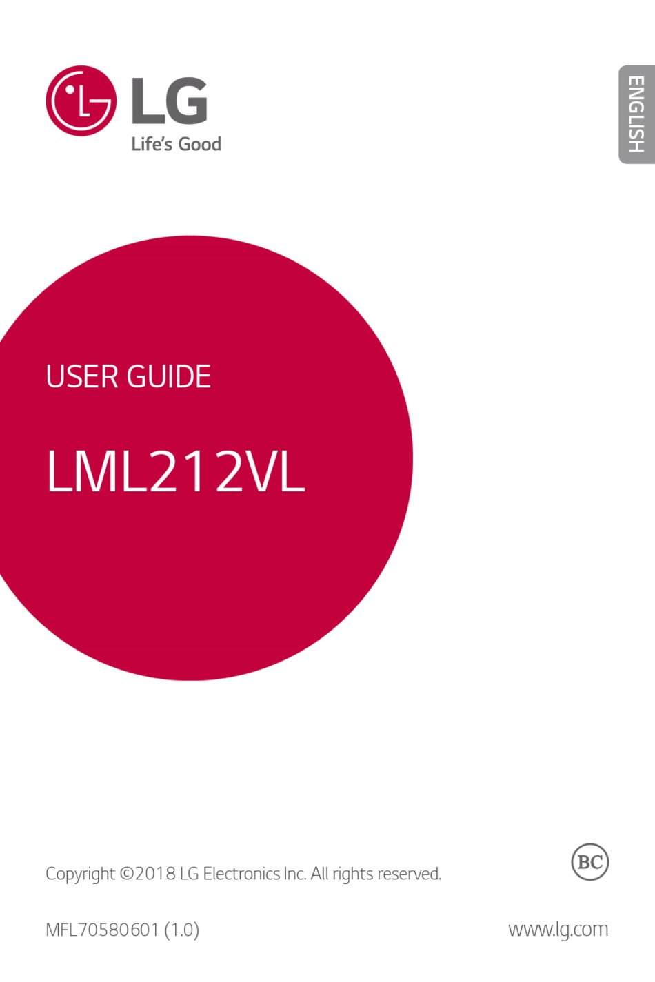 LG LML212VL USER MANUAL Pdf Download ManualsLib