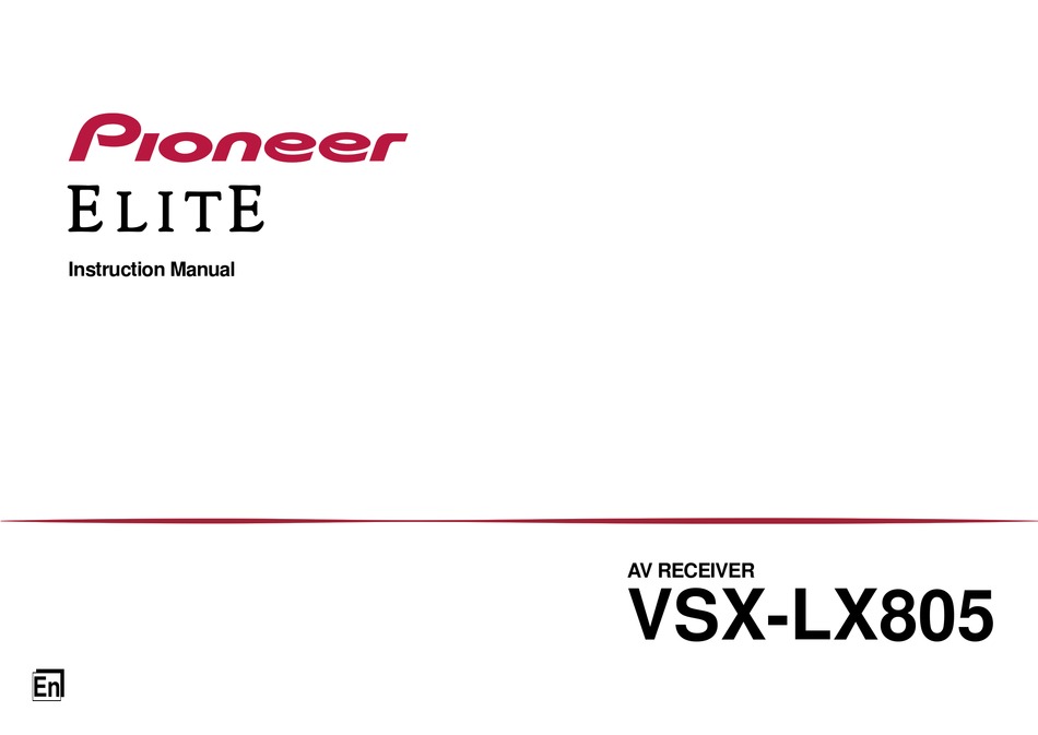 PIONEER ELITE VSX-LX805 INSTRUCTION MANUAL Pdf Download | ManualsLib